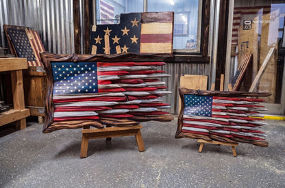 "The Battle Worn" Vintage Wood Flag