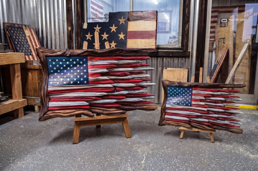 "The Battle Worn" Vintage Wood Flag