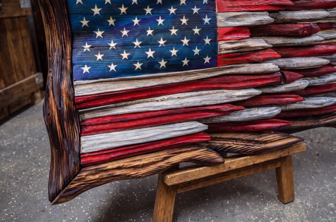 "The Battle Worn" Vintage Wood Flag