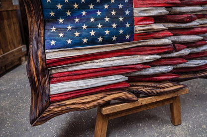 "The Battle Worn" Vintage Wood Flag